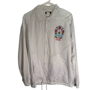 A-Lab “Bouncing Around” Coach Jacket | White Nylon | Size S